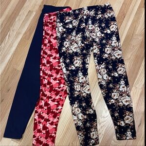 LuLaRoe Women's Leggings Set - Navy, Pink, Floral